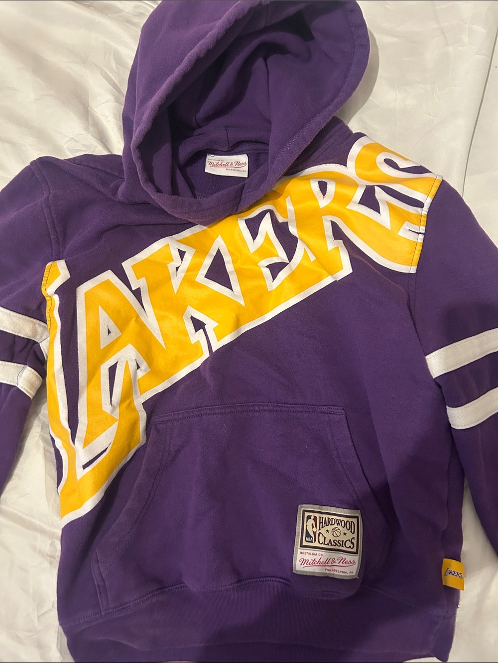 Mitchell & Ness Purple and Gold Lakers Hooded Pullover